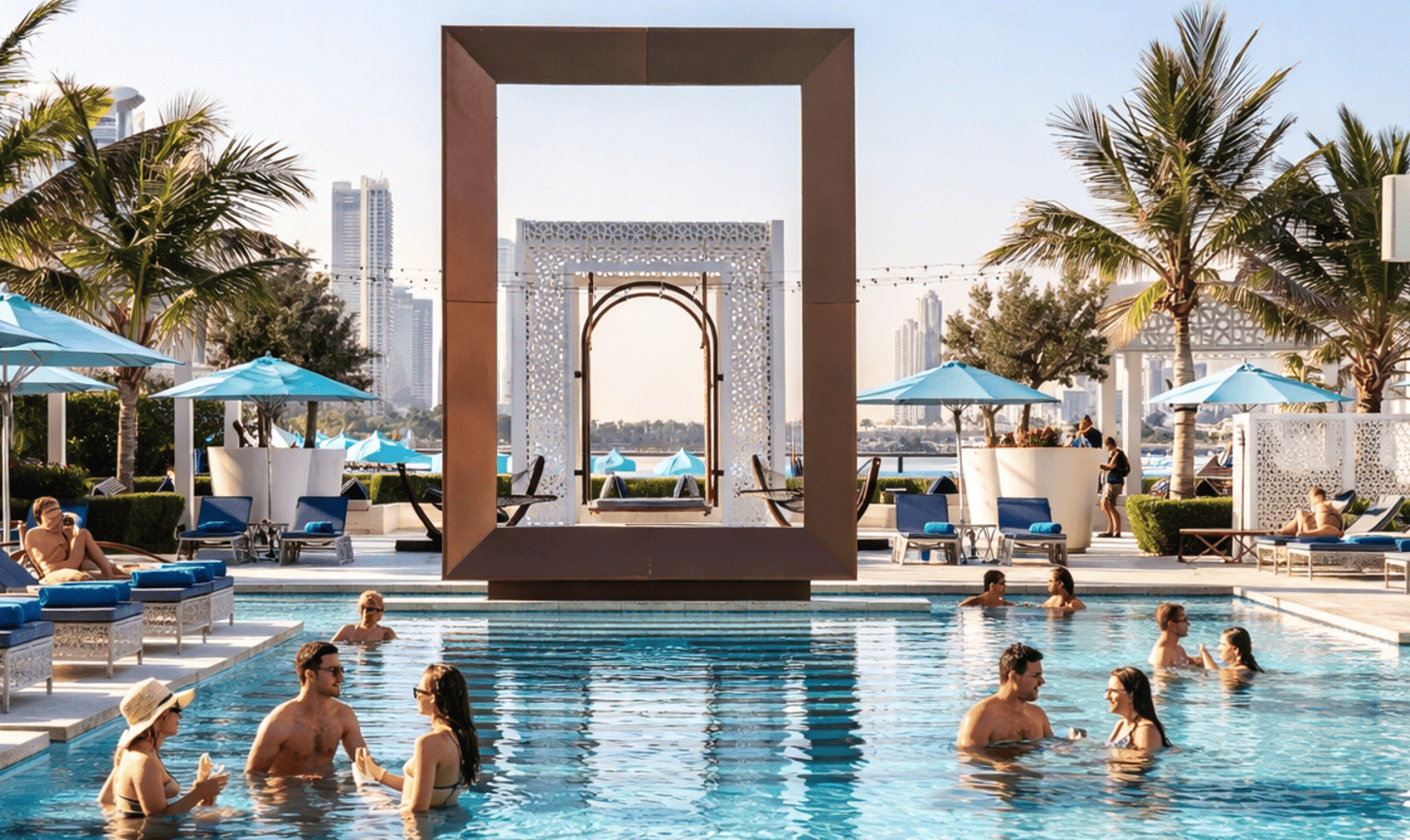 Summer pool at Drift Beach Restaurant Dubai